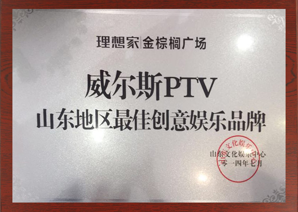 威尔斯PTV山东地区最佳创意娱乐品牌